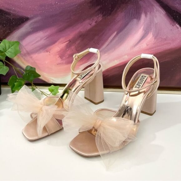 Badgley Mischka Collection Tess Ankle StrapSandal in Soft Blush Size 9 - Picture 4 of 12